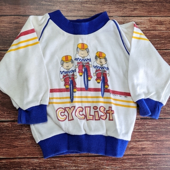 Vintage Other - VINTAGE Baby Long Sleeve Shirt Cyclist Bike Biking